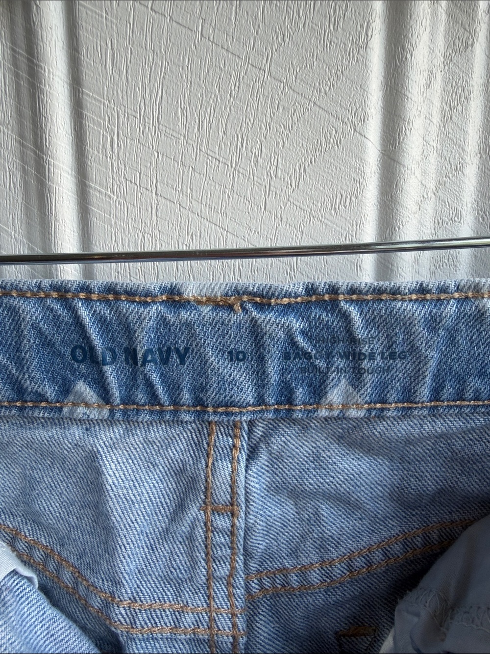 Old Navy Girls Light Wash Denim Wide Legged High Rise Preppy Baggy Jeans Size 10 - Picture 4 of 5